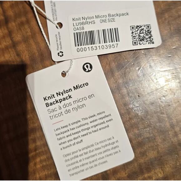 NWT Lululemon Knit Nylon Micro Backpack Oasis Blue - Picture 2 of 7